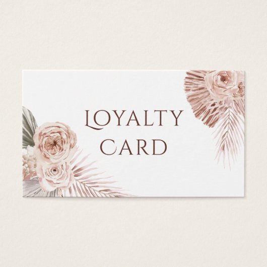 Carte de fidélité rose Boho (Devant)