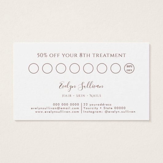 Carte de fidélité rose Boho (Dos)