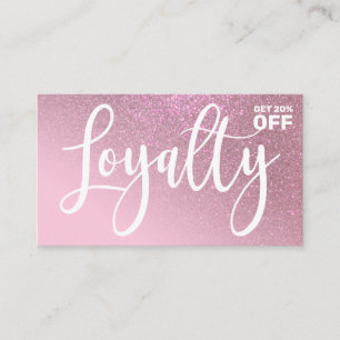 Carte De Fidélité Rose Chic Parties scintillant rose Gradient Typogr
