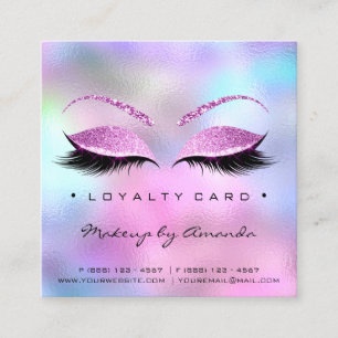 Carte De Fidélité Rose de coeur de cil de maquillage de poinçon de