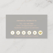 Carte De Fidélité Rose de maquillage Lashes Gold & Grey Loyalty (Dos)