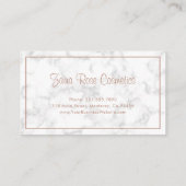 Carte De Fidélité Rose en marbre moderne Gold Script Élégant Busines (Dos)