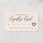 Carte De Fidélité Rose et Noir Clair Stylish Minimal Heart Lot (Devant)