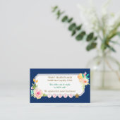 Carte de fidélité rose Floral Bordure Style Salon (Debout devant)