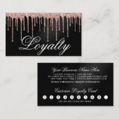 Carte De Fidélité Rose Gold Black Metallic Parties scintillant Drive (Devant / Derrière)