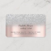 Carte de Fidélité Rose Gold Bokeh Argent Élégant (Dos)