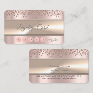 Carte de Fidélité Rose Gold Diamants Rayure Élégan