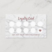 Carte De Fidélité Rose Gold Drives Eyelash Extensions Salon de marbr (Dos)