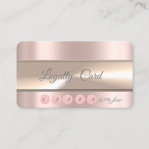 Carte de Fidélité Rose Gold Elegant Stripe