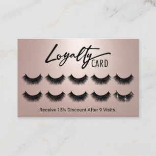 Carte De Fidélité Rose Gold Eyelash Extensions Lashes Salon 
