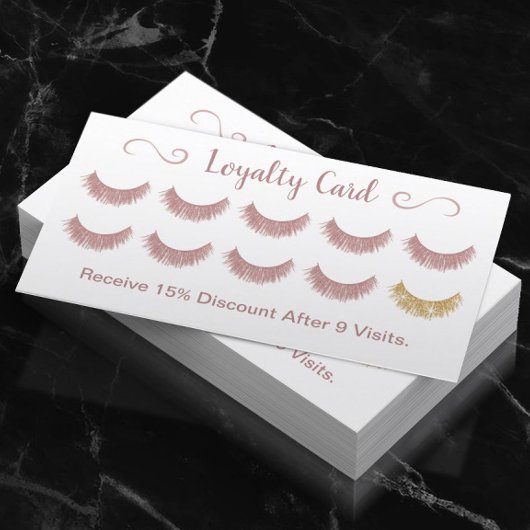 Carte de fidélité | Rose Gold Eyelashes Lash Bar m
