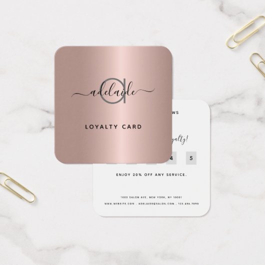 Carte de fidélité rose Gold Hair Stlist Maquillage (Bureau)