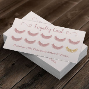 Carte de fidélité Rose Gold Lashes Salon Blush P