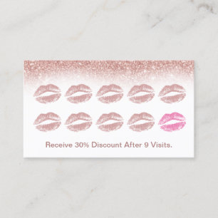 Carte De Fidélité Rose Gold Lipstick Lips Maquillage Artiste Salon d