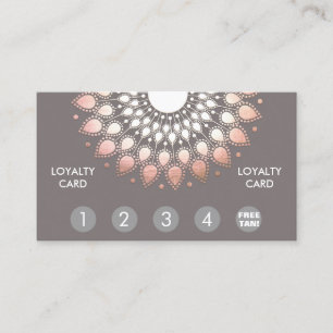 Carte De Fidélité Rose Gold Mandala Spray Tan Loyalty Punch
