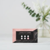 Carte de fidélité Rose Gold Marble Beauté Salon su (Debout devant)