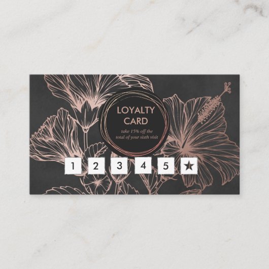 Carte de fidélité Rose or or (Devant)