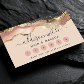 Carte De Fidélité Rose Pâle Gris Et Or Élégant Moderne Script
