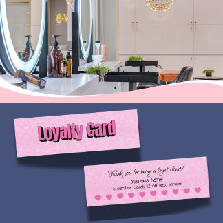 Carte de Fidélité Rose Pâle pour Styliste Minimali