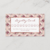 Carte De Fidélité Rose rustique rose rose or vert bohème floral (Devant)