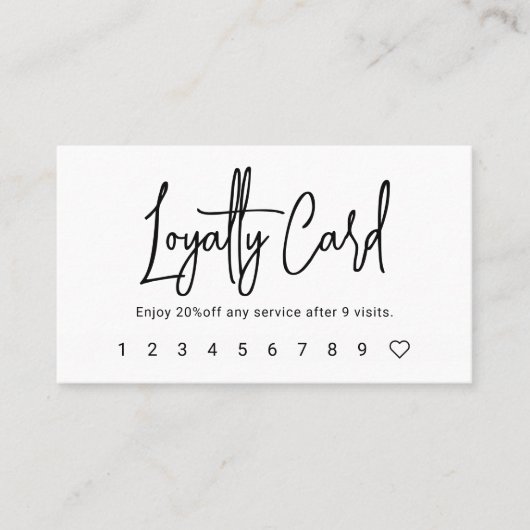 Carte de fidélité rose vierge (Devant)