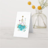 Carte De Fidélité Roses turquoise avec touches (Devant)