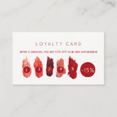 Carte De Fidélité Rouby rouge rouge à lèvres swatts salon de beauté (Devant)