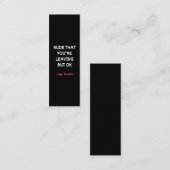 Carte De Fidélité Rude Que tu pars, Bonne Chance Trouver Mieux (Devant / Derrière)