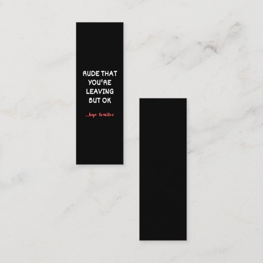 Carte De Fidélité Rude Que tu pars, Bonne Chance Trouver Mieux (Devant / Derrière)
