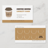 Carte De Fidélité Rustic Brown Minimalist Coffee Loyalty Card Templa (Devant / Derrière)