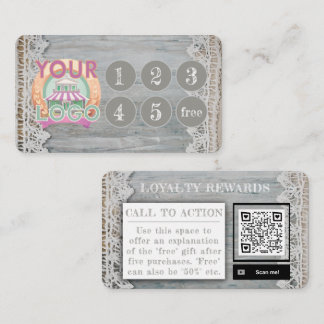 Carte De Fidélité Rustic Grange Boho Boutique Boho Lace Boho Marché