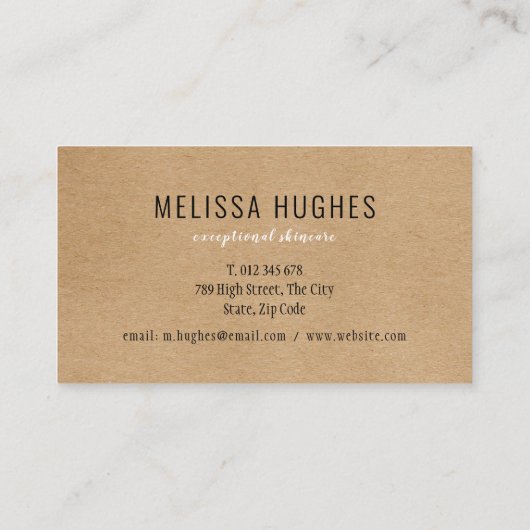 Carte De Fidélité Rustic Kraft Professionnel Client (Dos)