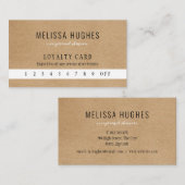 Carte De Fidélité Rustic Kraft Professionnel Client (Devant / Derrière)