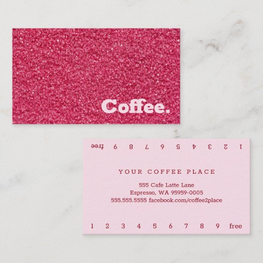 Carte De Fidélité Sable rose Café minimal simple | Style R (Devant / Derrière)