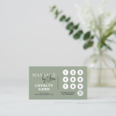 Carte De Fidélité Sage Green Massage Therapist QR Code Loyalty Card (Debout devant)