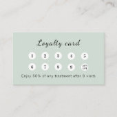 Carte De Fidélité Sage green qr code business logo (Devant)