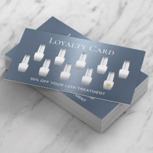 Carte De Fidélité Salon à ongles Manicuriste moderne Dusty Blue Loya