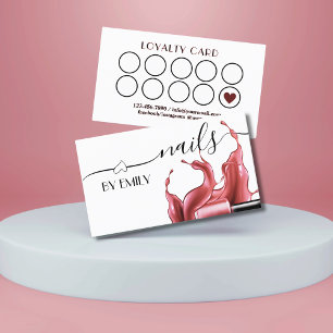 Carte De Fidélité Salon à ongles Polonais Bouteille Splash Pastel