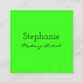 Carte De Fidélité Salon Artiste Maquillage Vert Néon Bright Coloré  (Devant)