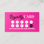 Carte De Fidélité Salon d'artiste maquillage de style cheveux roses (Dos)