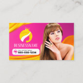 Carte De Fidélité Salon d'artiste maquillage de style cheveux roses (Devant)