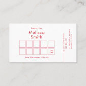 Carte De Fidélité Salon de Beauté Abstrait Moderne Rouge Spa de Maqu (Dos)