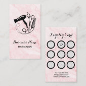 Carte De Fidélité Salon de beauté en marbre rose (Devant / Derrière)