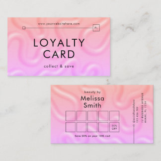 Carte De Fidélité Salon de Beauté Féminin Rose Néon Tendance Maquill