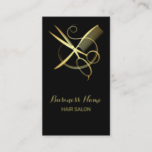 Carte De Fidélité Salon de beauté Golden and Black
