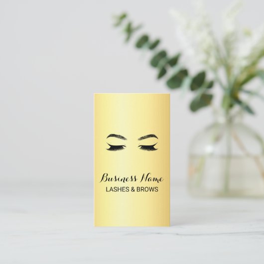 Carte De Fidélité Salon de beauté Golden Lashes & Brows (Debout devant)