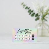 Carte De Fidélité Salon de beauté Holographique & Spa Coeurs mignons (Debout devant)