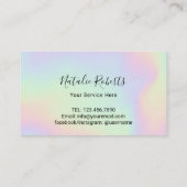 Carte De Fidélité Salon de beauté Holographique & Spa Coeurs mignons (Dos)