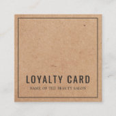 Carte De Fidélité Salon de beauté Kraft Imprimé Simple et élégant (Devant)