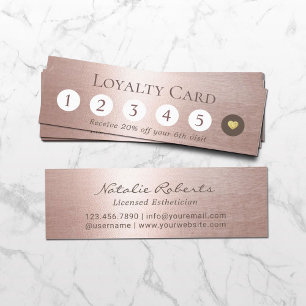 Carte De Fidélité Salon de beauté Loyauté dorée Rose moderne Blus